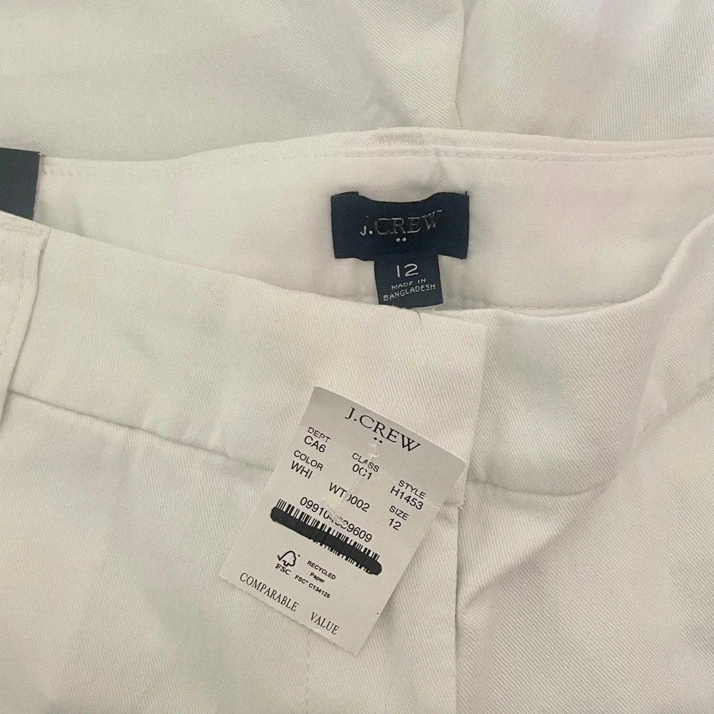 NWT!!‎ J. CREW Factory 5" Classic Chino Shorts Solid White Pockets Preppy 12 - Picture 13 of 15